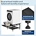 LALFPET Heavy Duty Laundry Pedestal Stand for Washer & Dryer - Metal Frame, Pull-Out Basket Shelf, Adjustable Anti-Vibration Pads, Drain Pan & Hose, 1000 lbs Capacity - Black, 27x27x16 Inch