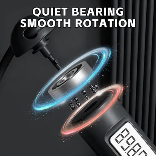 Corde à Sauter Sans Fil Intelligente avec Compteur, Corde a Sauter Sans Fil Sport, Poignées Antidérapantes Jump Rope Réglable pour Fitness Adulte,Enfant – Image 5