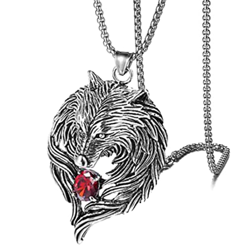 PILLOBOX Wolf Jewelry Necklace Vintage Penndant Gifts for Teen Boy Girl Men Woman
