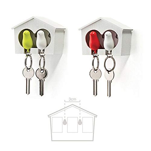 UUOUU Porte-clés mural en forme de nid, moineau, nid, nid, nid, nid, blanc Cover