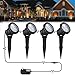 12W LED landscape light Outdoor Landscape Spotlights with Spike Stand 12V Low Voltage landscape lighting, IP66 Waterproof Garden Yard Trees Flags Pathway Lights Warm White(800LM, 3000K), 4pack,UL Plug