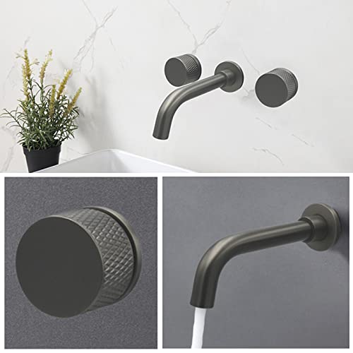 Robinet mural salle de bain double levier pour vasque - 5