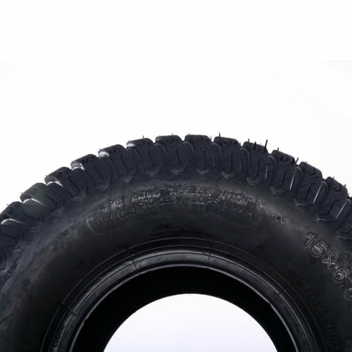 IFFANY 2pcs 15x6.00-6 Turf Tires Lawn Mower Tractor 4 Ply Rated Tubeless Black Rubber