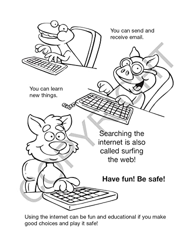 Zoco - Internet And Web Safety - Kids Educational Coloring Books (25 Bulk Pack, Without Crayons) - Stay Safe Online - Police Handout - Games, Puzzles, Activities For Kids #TOP1