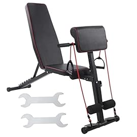 DSFEOIGY Foldable Dumbbell Abdominal Sit-up Fitness Bench Adjustable Body Workout Weight Bench Push-up Dumbbell