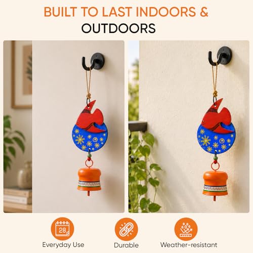 Image of Aakriti Art Creations Wooden Fish Wind Chime Small Multicolor | Handmade Wooden & Metal Windchime | Decorative Wind Chimes for Balcony, Garden, Living Room | Feng Shui Wind Chime Home Decor