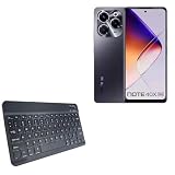 BoxWave Keyboard Compatible with Infinix Note 40X 5G - SlimKeys Bluetooth Keyboard, Portable Thin with Chiclet-Style Keys - Jet Black