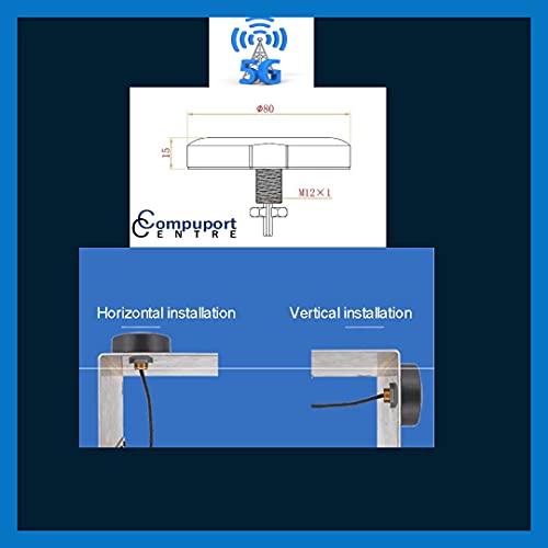 Compuport Mimo 5G Lte Puck Antenna Freq: 2X 698-960/1710-3800Mhz With Dual-Diversity 3' Sma Male Cables, Compatible With Sierra Airlink, Teltonika, Microhard, Digi, Cradlepoint Or Any Sma Lte Modems. #TOP2