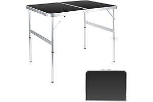 Portable, Height Adjustable 2x3 Folding Table for Outdoor Activities