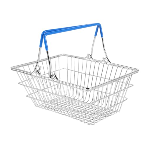 CHICAMPERA ミニショッピングバスケット おもちゃ収納用 軽量アイアン製 持ち運び便利 キッズ用プレイバスケット ドールハウスアクセサリー対