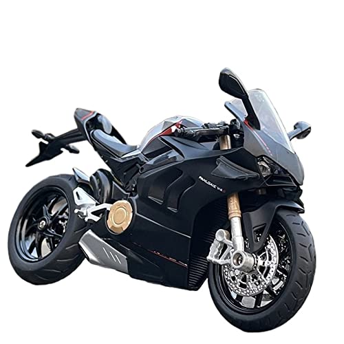 Ducati Panigale V4S 1/12 simulation de moto cross miniature en alliage noir jouet de course