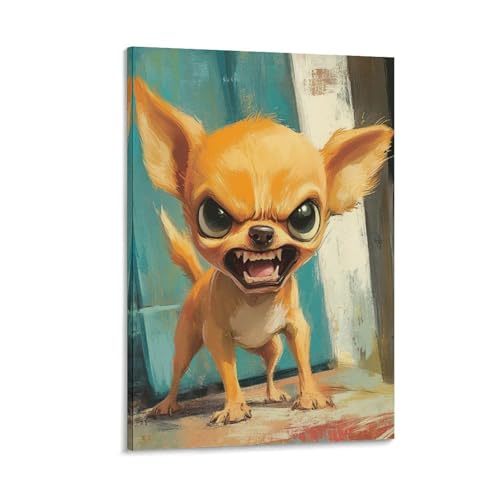 Chihuahua peinture sur toile decoration murale art canin pour sublimer votre foyer