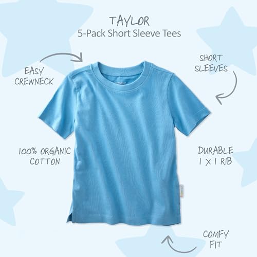 Image of Butterblu Taylor 5-Pack Short Sleeve T-Shirts 100% Organic Cotton