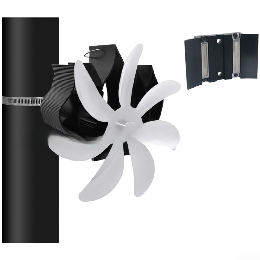 Magnetischer Wandofenventilator für Holzkamin, wärmebetriebenes Gebläse aus Aluminiumlegierung, 203 CFM Luftstrom, leiser ≤ 35 dB Betrieb für effiziente Heizen zu Hause (Rosarot)