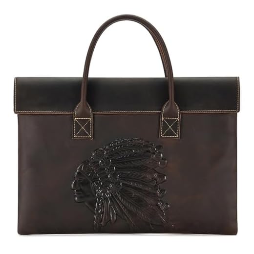 Maleta de Couro Genuíno para Homens Pasta de Couro Legítimo de 17 Polegadas para Notebook Bolsa de Mão e Porta-Moedas para Viagens de Negócios Trabalho (A)