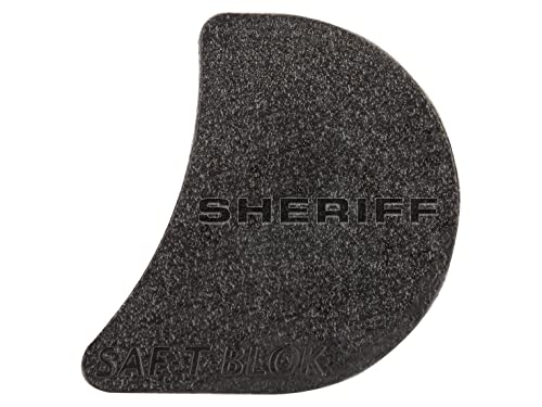NDZ Performance Saf-T-Blok Right Hand Trigger Safety Block for Glock Gen 1-5 Post-1998 Models Laser Engraved in Black - Sheriff Text
