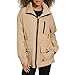 Karl Lagerfeld Paris Women's Soft Windbreaker Rain Wear Durable 3 Pocket Anorak, Camel