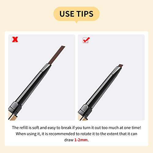 Docolor Makeup Micro Brow Pencil, Eyebrow Definer Pencil, Ultra-Fine Mechanical Pencil, Soft Brown And Black,2 Count #TOP6