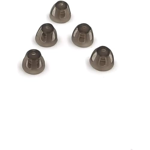 Hearing Aid Domes Smoky Gray Tips Ear Pieces Comfortable for Open Fit BTE Sound Amplifier PSAP Kit Invisible, except for RIC 5mm (S * 5)