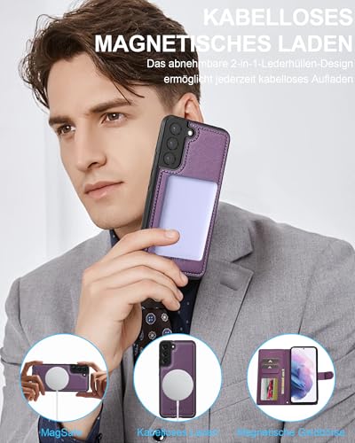 Samsung S21 Plus Étui Protection Magnétique Amovible Violet 5G - 6
