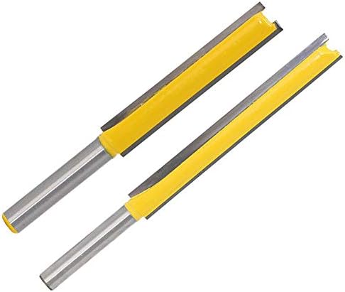 TXHF 2pcs Extra Long Straight Router Bit, 1/4 Shank 2" & 3" Long Cutting Trimming Cutter for Woodworking