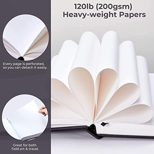Ohuhu blok rysunkowy, 210 x 210 mm, 120 lbs/200 g/m², 78 arkuszy/156 stron, szkicownik poliuretanowy do akrylu, akwareli, prezent na rozpoczęcie szkoły, na Boże Narodzenie