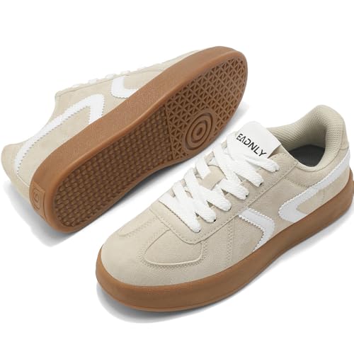 Women's Retro Fashion Sneakers - Gum Sole Suede Casual Walking Footwear Skate Shoes Non Slip Trainers2