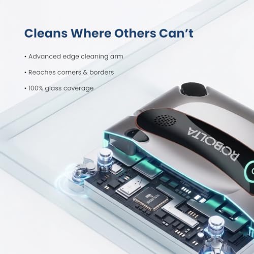 Image of Intelligent Automatic Window Glass Cleaning Robot, 6500Pa Suction Smart Cleaner, 4-Way Nano Mist Spray, Edge-to-Edge Coverage, Smart Path & Stain Detection, Auto Return & Remote Control