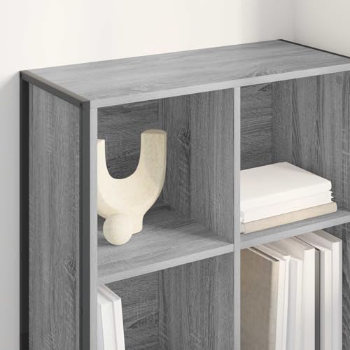 Librería Sonoma gris de 6 compartimentos estantería estrecha para salón 5
