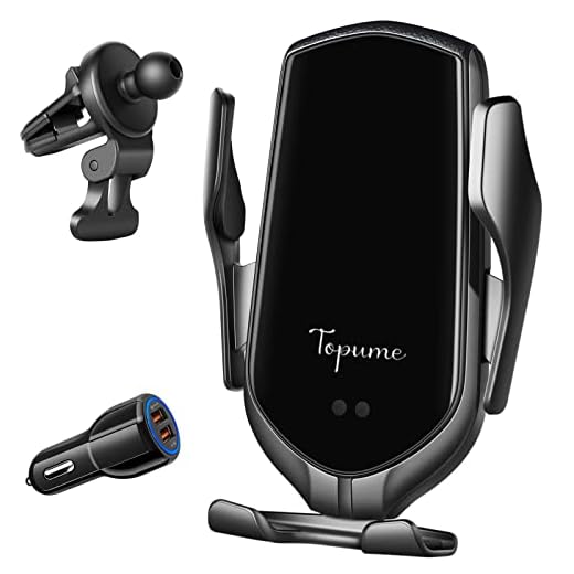 Wireless Car Charger,10W Qi Fast Charging Auto-Clamping Car Phone Mount Air Vent Phone Holder Compatible with iPhone 13/12/12Pro/SE/11/11Pro/11ProMax/XSMax/XS/XR,Samsung S10/S9/S8/Note10 (Black)