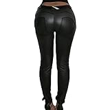 Design --- Damen leder leggings mit warmem liniertem Design, perfekt für Herbst und Winter. Der damen strumpfhose bietet eine elegante und ausgezeichnete Wärmespeicherung