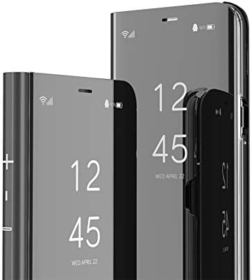 IMEIKONST Samsung Note 9 case Bookstyle Mirror Design Makeup Clear View Window Stand Full Body Protective Bumper Flip Folio Shell Cover for Samsung Galaxy Note 9 Flip Mirror: Blue QH