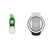 OXO Good Grips 3-in-1 Avocado Slicer,Green/Black,0 & Good Grips Egg Slicer,White/Black,CD