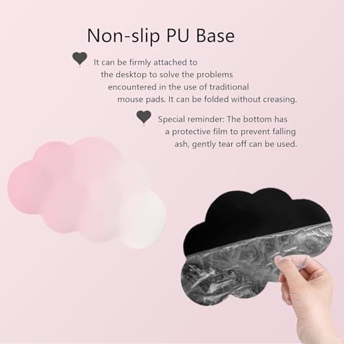 Cloud Mouse Pad Keyboard Wrist Rest for Mouse 4PCS Extended Large Galaxy Space Desk Mat Pad Set Memory Foam Non-Slip Cute Ergonomic Game Mouse Wrist Support for Computer Home Office Pink Starry Sky by CCUTEA - Used condition - Image 8