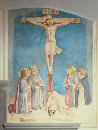 Poster Impression Crucifixion Fra Angelico et graffiti abstrait pour grand mur de chambre