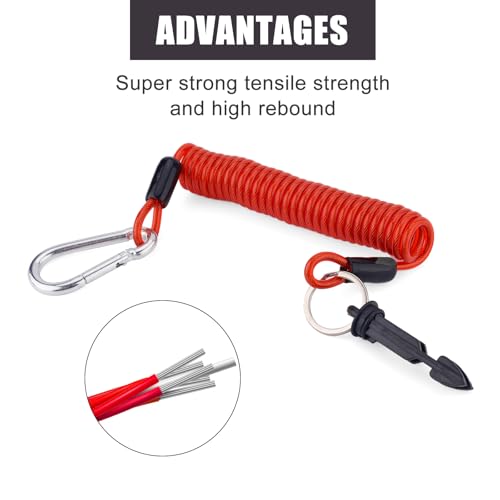 Image of 4pcs Trailer Breakaway Cables, 6 ft Heavy Duty Spring Towing Coiled Wire