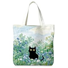 01-funny Black Cat(blue Flowers)