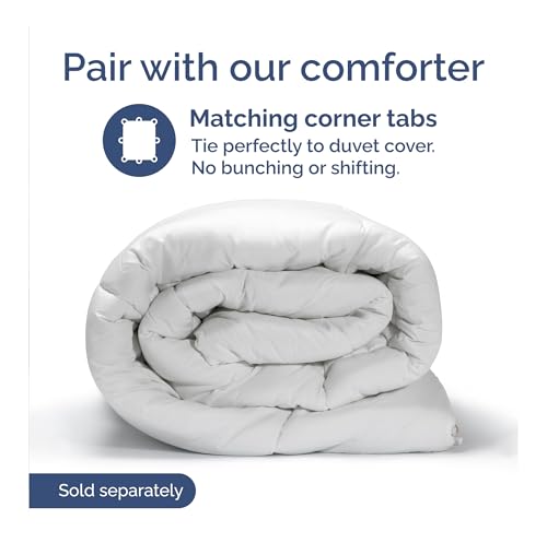 Duvet Cover Queen Size - 3 Piece Set with Zipper Closure - Heathered Blue by CGK Unlimited - Used condition - Image 6