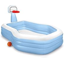 Family Inflatable Pool, Kids Basketball Toy Pool, Family Swimming Paddling Pool, Summer Family Garden Pool Kids Toy Pool, Water Park, Blue