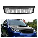 Front Bumper Grille Mesh For Subaru Forester 2009-2013 2010 2011 Matte Black Carbon Fiber Look Glossy Black