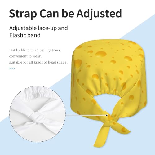 Image of Working Cap Scrub Cap with Sweatband Adjustable Unisex Women Tie Back Hat Nurse Surgical Caps