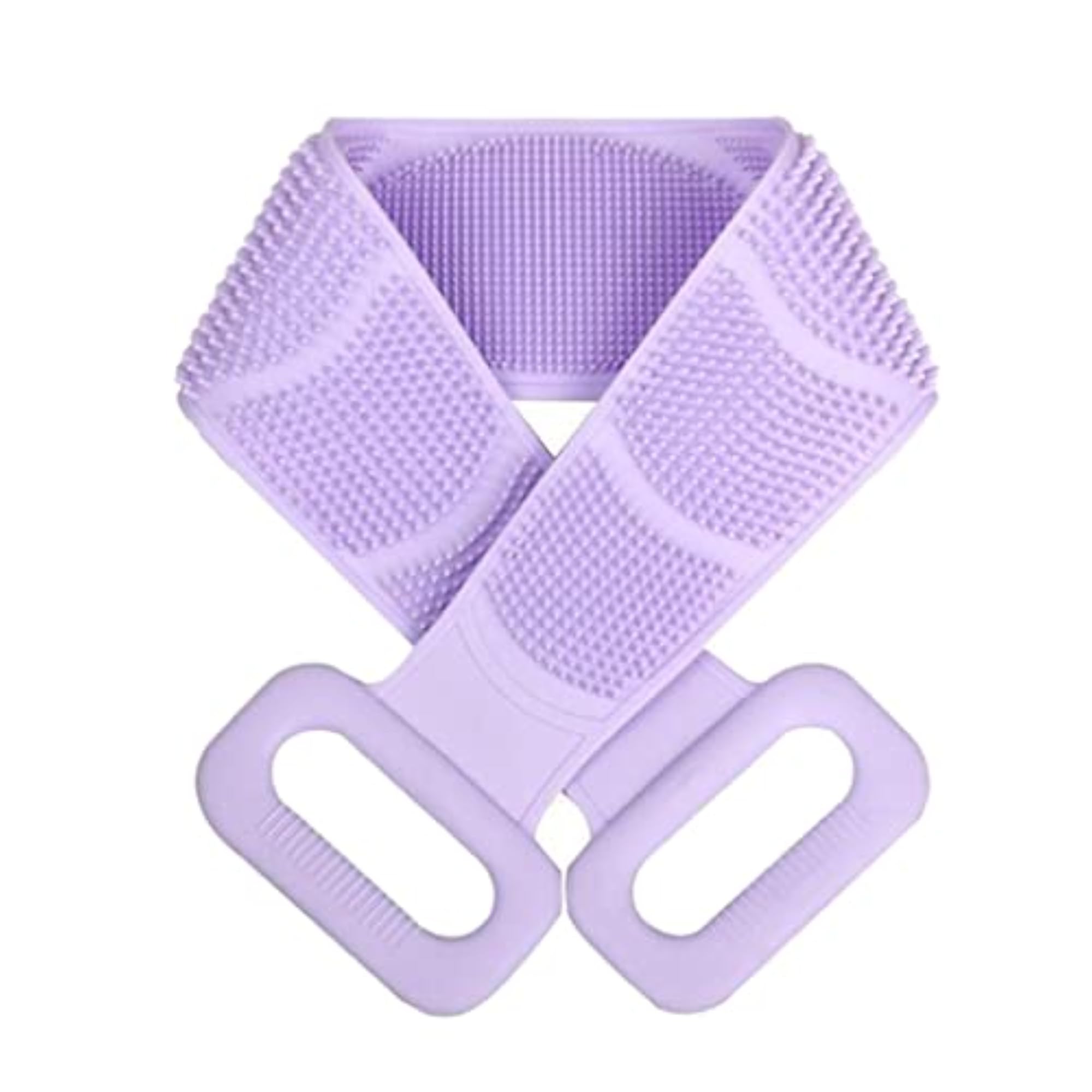 Silicone Back Scrubber Bath Belt Massage Brush in Purple