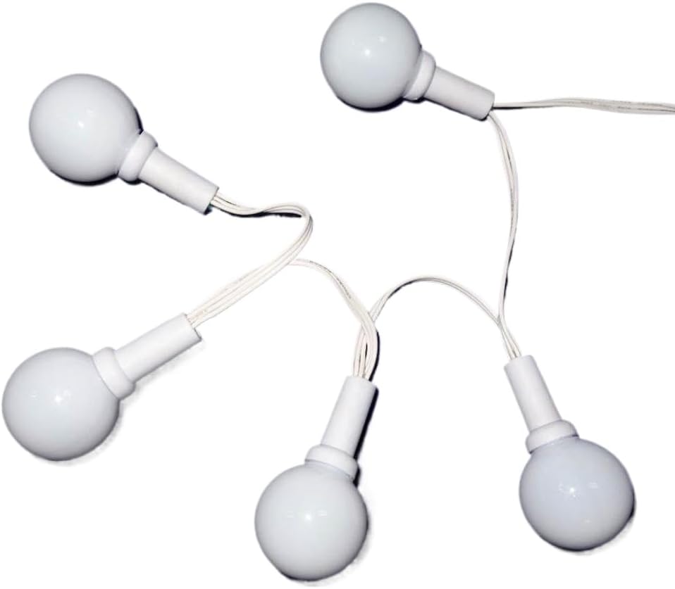 Addressable RGB G40 LED Christmas Pixel String Light 50 Nodes DC12V WS2811 6 Inches 15 Cm Wire Spacing All White Wire IP68