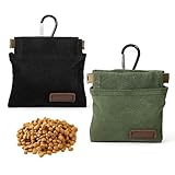 SHENLIU Leckerlibeutel für Hunde, 2 Stück Hundeleckerli Tasche Futterbeutel, Hundetraining mit Karabiner Freihändige Hunde Leckerlitasche Kleine Futterbeutel für Spaziergang Reise Oder Outdoor