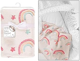 Baby Blanket Double Sided Soft Fleece for Girl  Cot Blanket for Newborn to Toddler  Pink Rainbow