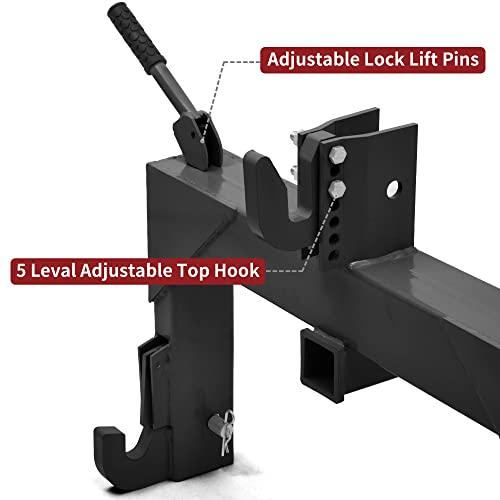 Image of YITAMOTOR 3 Point Quick Hitch for Category 1 Tractor, 3000 lbs 3-Pt Attachment with 2 inch Receiver Trailer Hitch Adaptation with 5 Level Adjustable Bolt