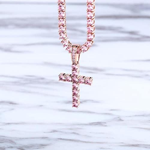 Collier croix hip hop micro pave égyptien habillé de précieux zircone cubique