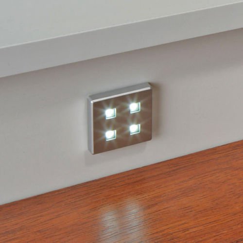 White 4 X Square Kitchen Led Plinth Light Kit Cool