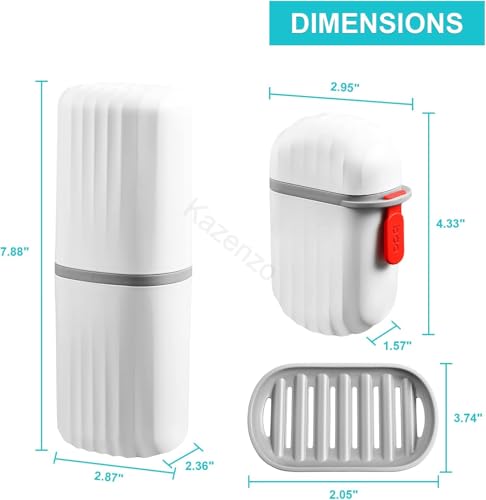 Kazenzo White Plastic Travel Toothbrush and Soap Holder - Image 5