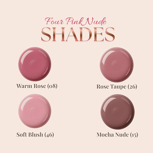 Image of Delona Nail Paint Combo Pack of 4 for Indian Skin Tones I Quick Drying Nail Polish, Glossy Pink Nude Nail Kit I Highly Pigmented & Long Lasting Enamel I Chip Resistance 10ml Each - Gift Set for Women